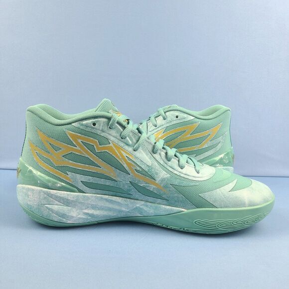 Puma MB.02 Mens Size 14 Lamelo Ball Lunar New Year Jade Green Gold 378284-01 main image 8